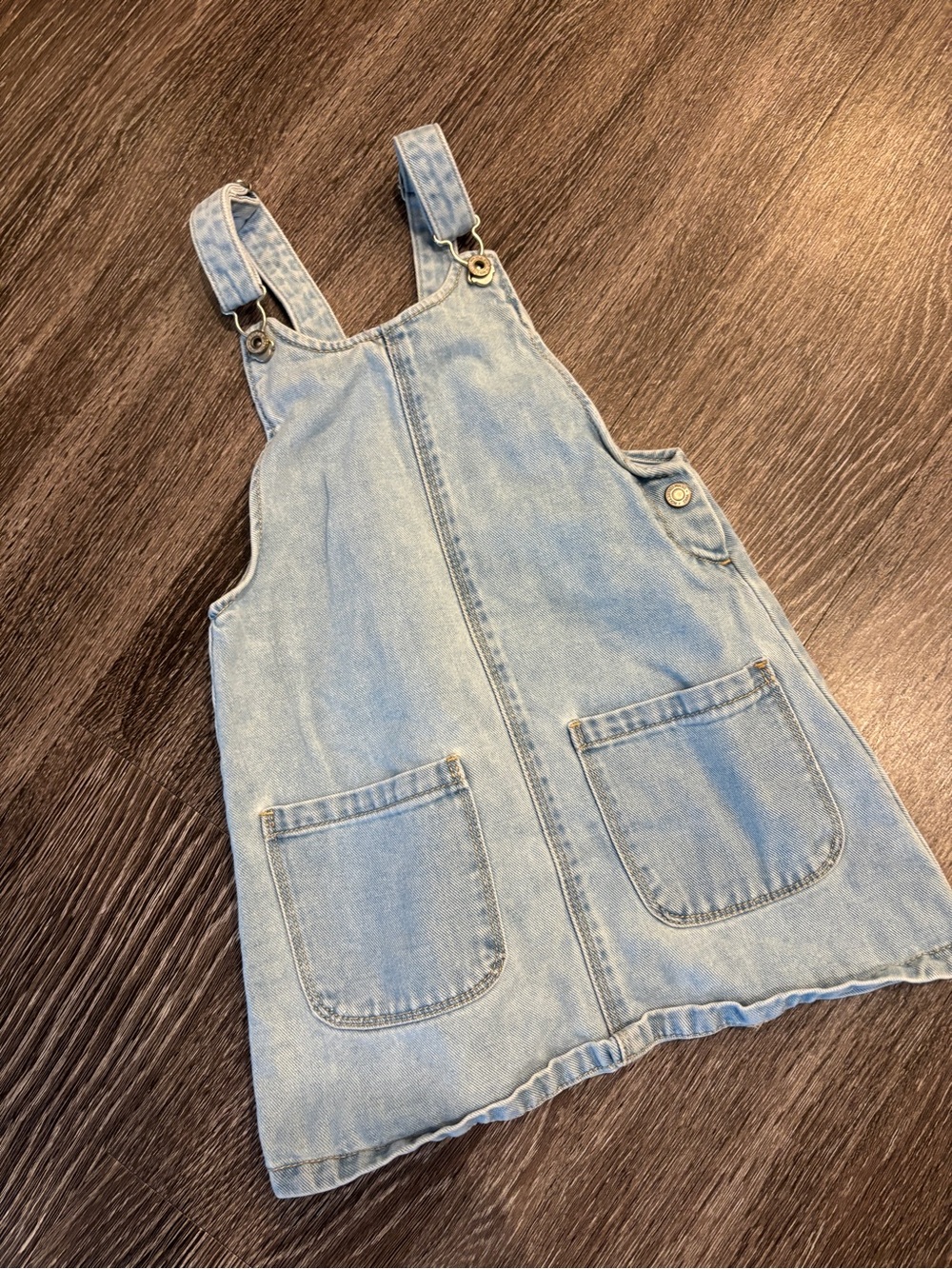 Zara Light Blue Denim Kids Overall Dress